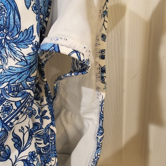 Berlook Blue Retro Floral Drawstring Ruched One-Piece Swimsuit - Picture 8 of 8